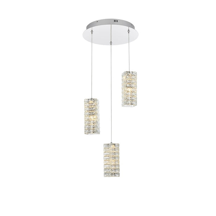 Elegant Lighting Aston 16" LED Pendant, Chrome