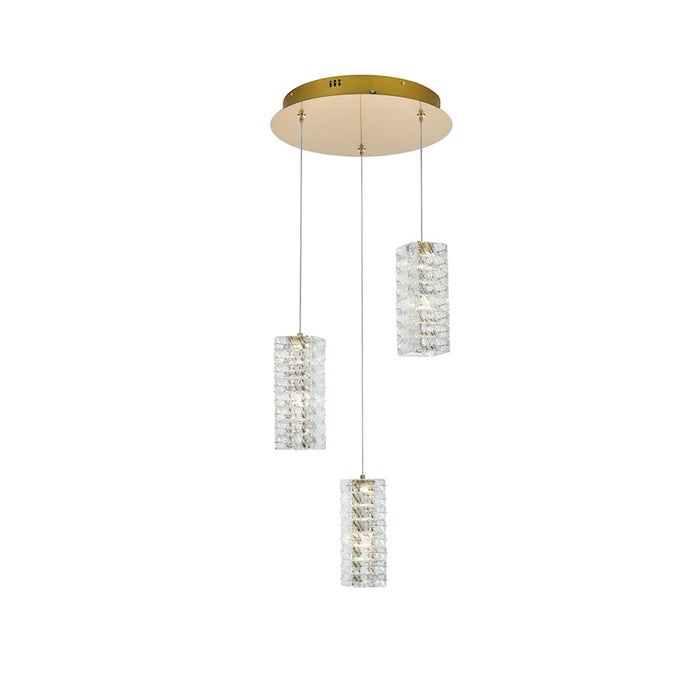 Elegant Lighting Aston 16" LED Pendant, Satin Gold