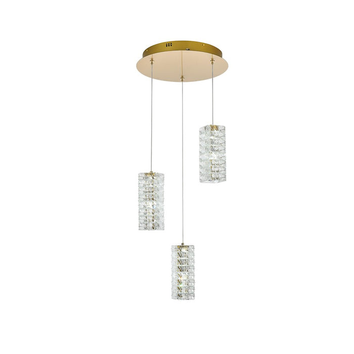 Elegant Lighting Aston 16" LED Pendant, Satin Gold