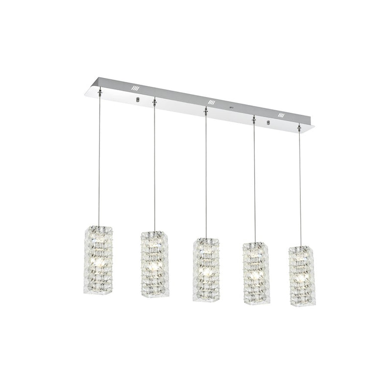 Elegant Lighting Aston 40" LED Pendant, Chrome