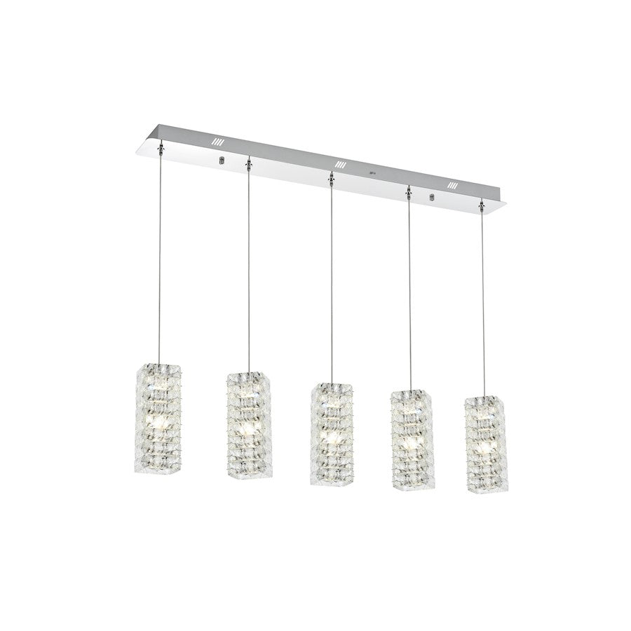 Elegant Lighting Aston 40" LED Pendant, Chrome