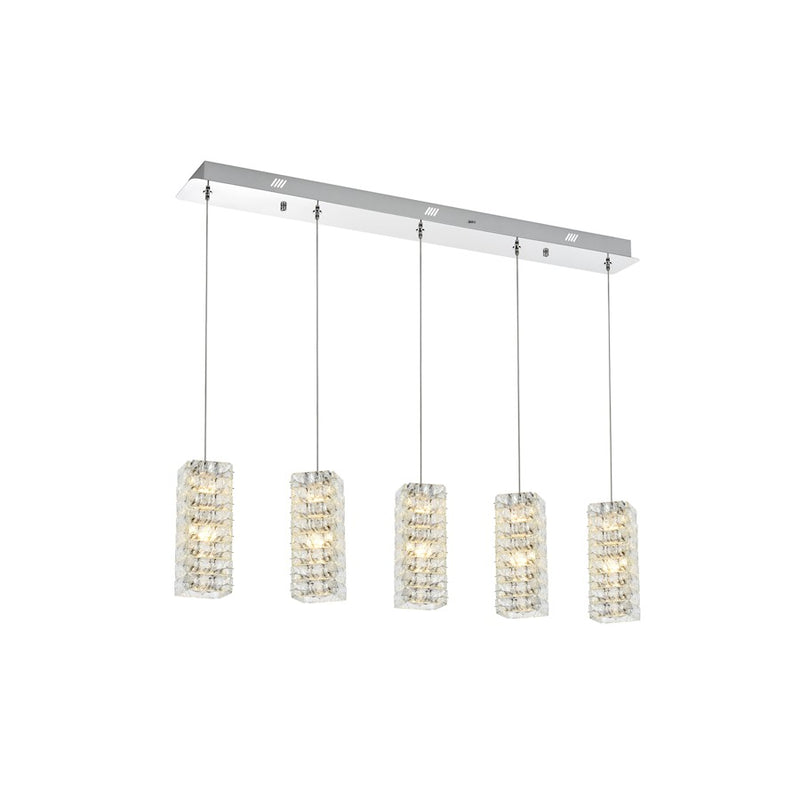 Elegant Lighting Aston 40" LED Pendant, Chrome