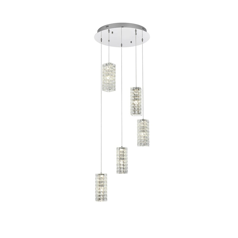 Elegant Lighting Aston 20" LED Pendant, Chrome