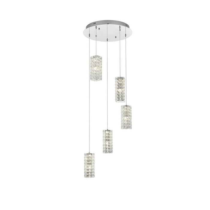 Elegant Lighting Aston 20" LED Pendant, Chrome