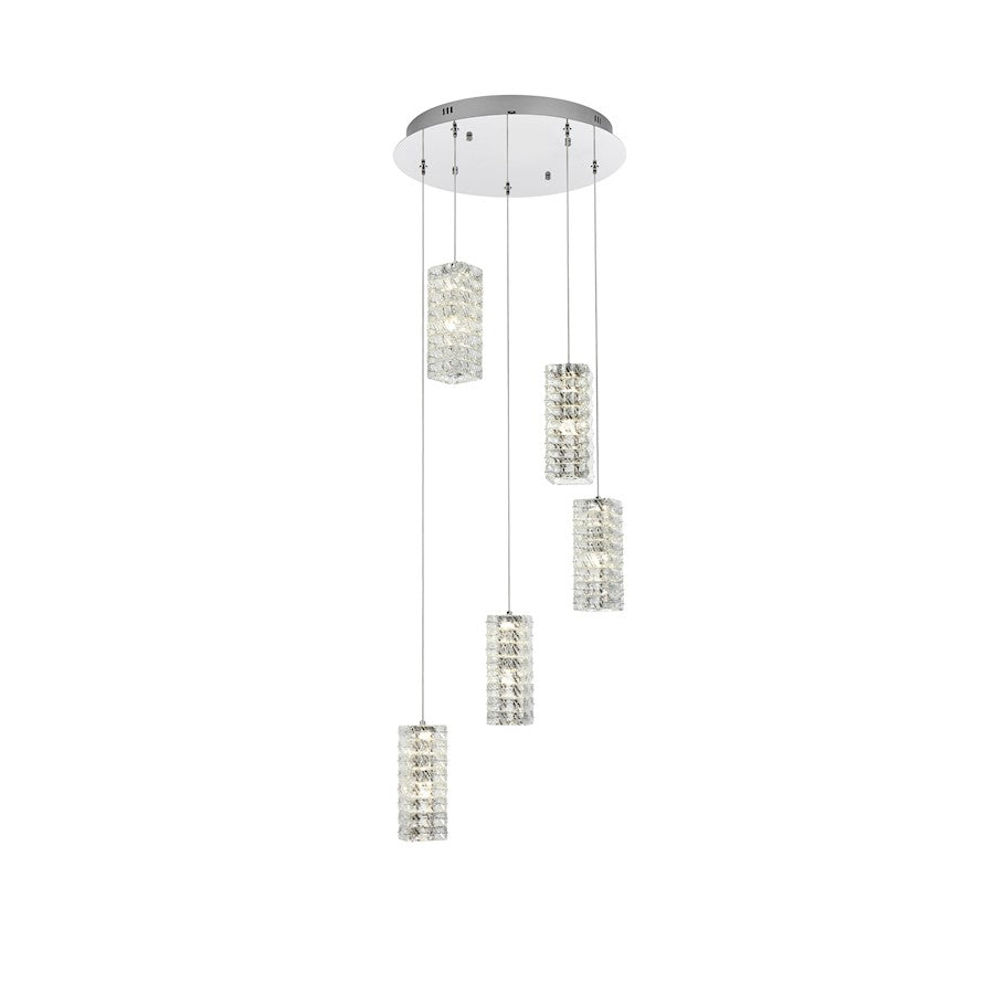 Elegant Lighting Aston 20" LED Pendant, Chrome