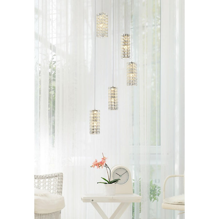 Elegant Lighting Aston 20" LED Pendant, Chrome