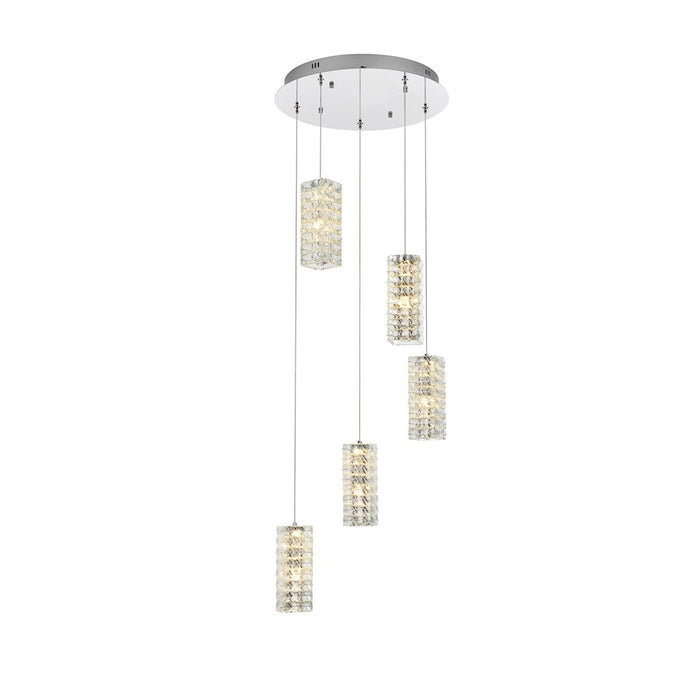 Elegant Lighting Aston 20" LED Pendant, Chrome