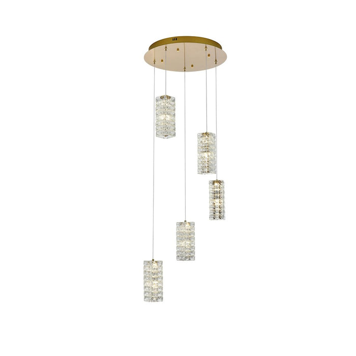 Elegant Lighting Aston 20" LED Pendant, Satin Gold