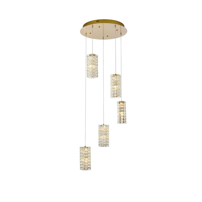 Elegant Lighting Aston 20" LED Pendant, Satin Gold