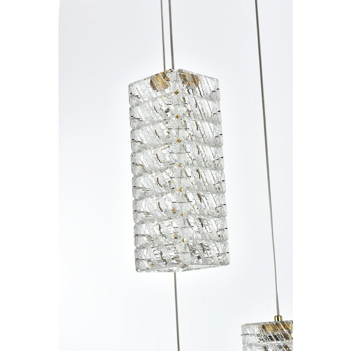 Elegant Lighting Aston 20" LED Pendant, Satin Gold