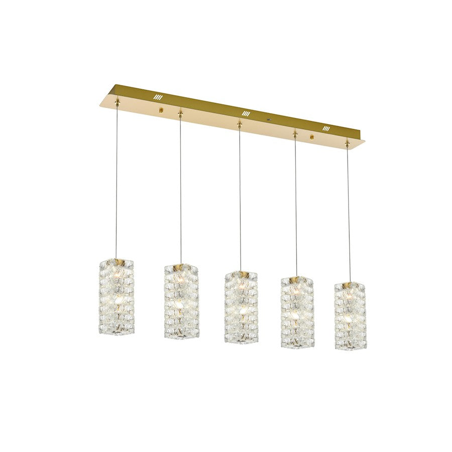 Elegant Lighting Aston 40" LED Pendant, Satin Gold