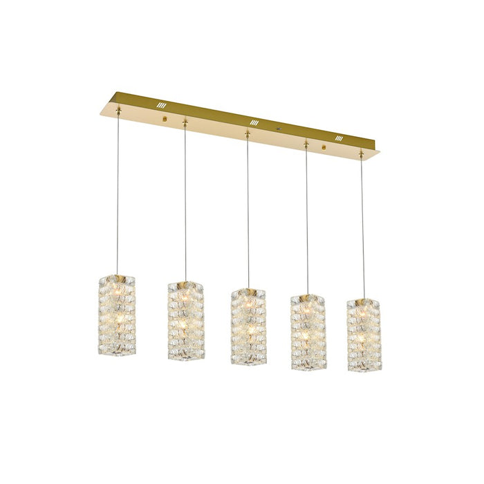 Elegant Lighting Aston 40" LED Pendant, Satin Gold