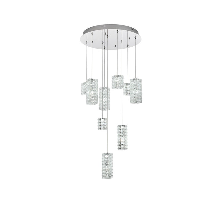 Elegant Lighting Aston 24" LED Pendant, Chrome
