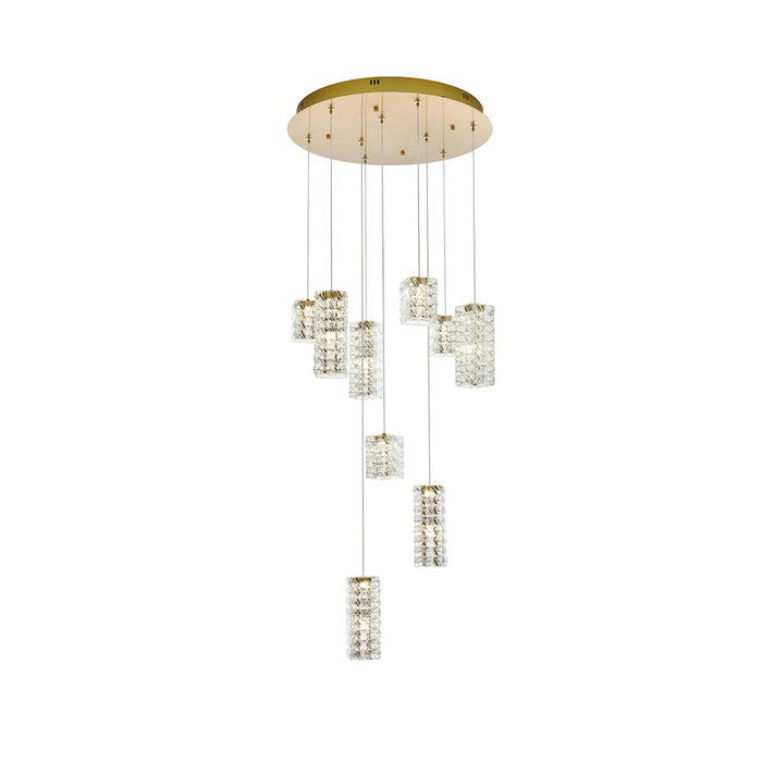 Elegant Lighting Aston 24" LED Pendant, Satin Gold