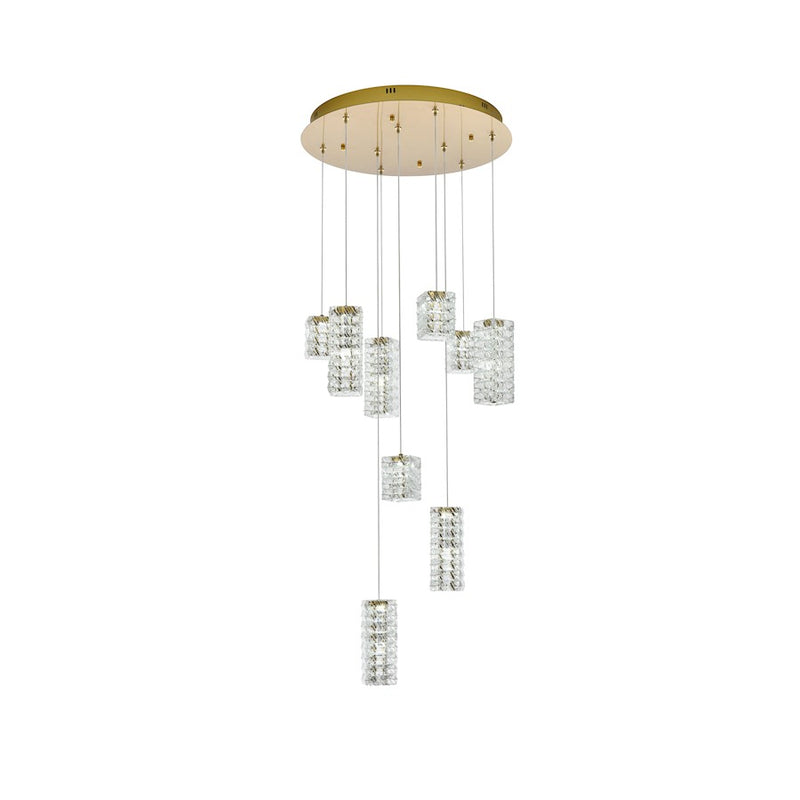 Elegant Lighting Aston 24" LED Pendant, Satin Gold