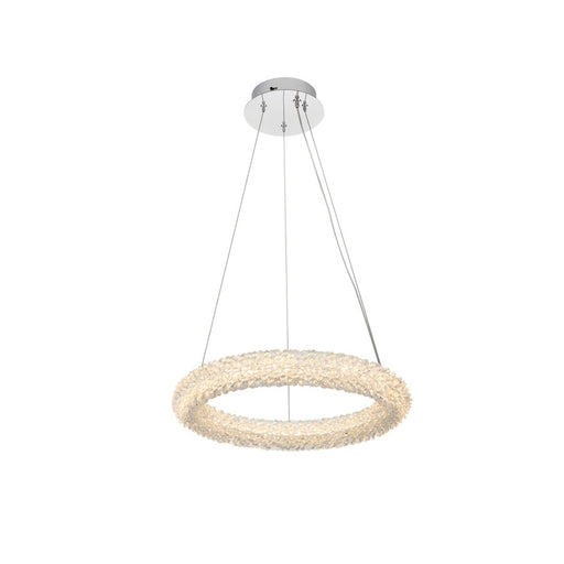 Elegant Lighting Bowen 1 Light 18"L Chandelier, Chrome/Clear - 3800D18C