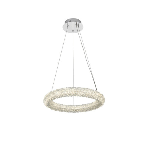 Elegant Lighting Bowen 1 Light 18"L Chandelier, Chrome/Clear