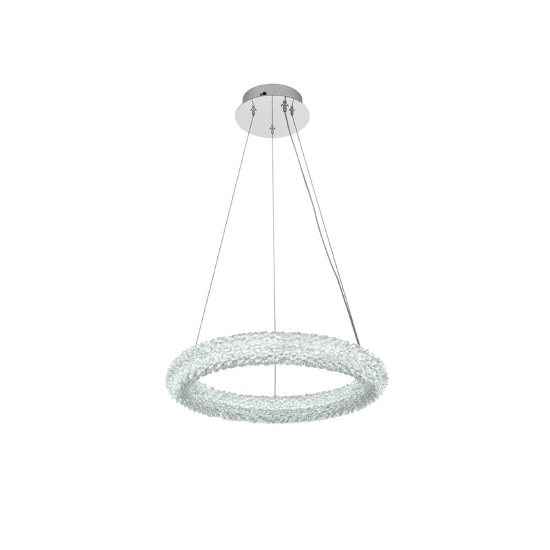 Elegant Lighting Bowen 1 Light 18"L Chandelier, Chrome/Clear