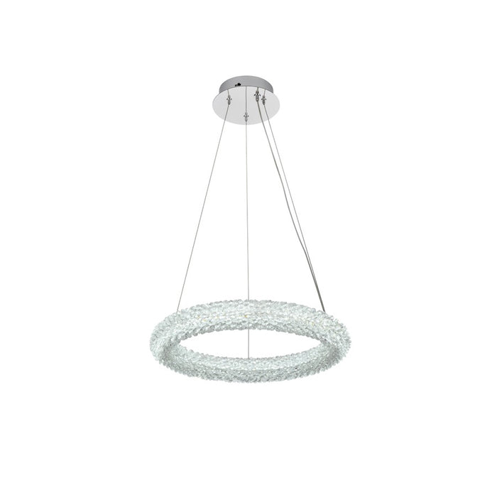 Elegant Lighting Bowen 1 Light 18"L Chandelier, Chrome/Clear