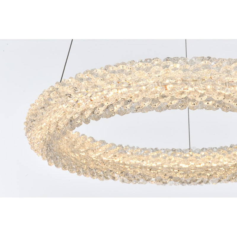 Elegant Lighting Bowen 1 Light 18"L Chandelier, Chrome/Clear