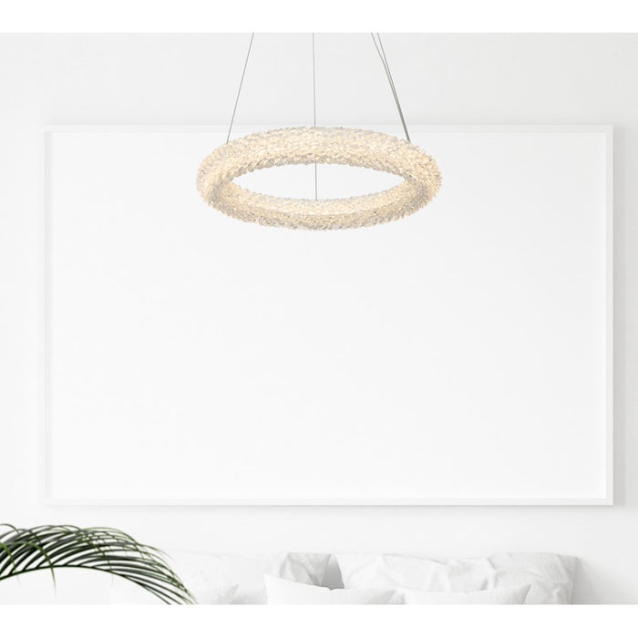 Elegant Lighting Bowen 1 Light 18"L Chandelier, Chrome/Clear