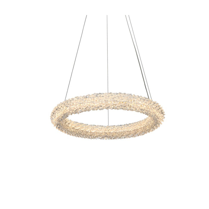 Elegant Lighting Bowen 1 Light 18"L Chandelier, Satin Gold/Clear