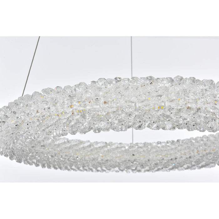 Elegant Lighting Bowen 1 Light 18"L Chandelier, Satin Gold/Clear