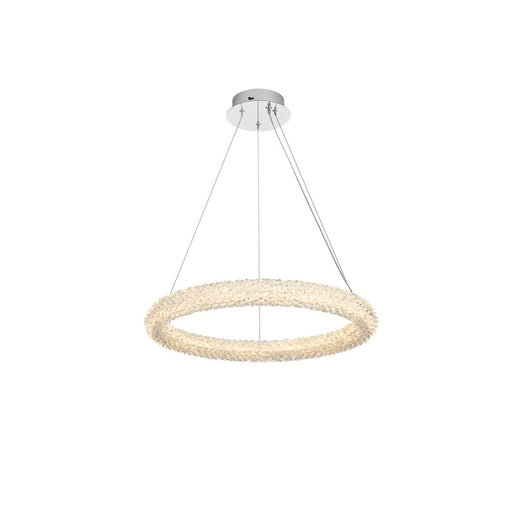 Elegant Lighting Bowen 1 Light 24"L Chandelier, Chrome/Clear - 3800D23C