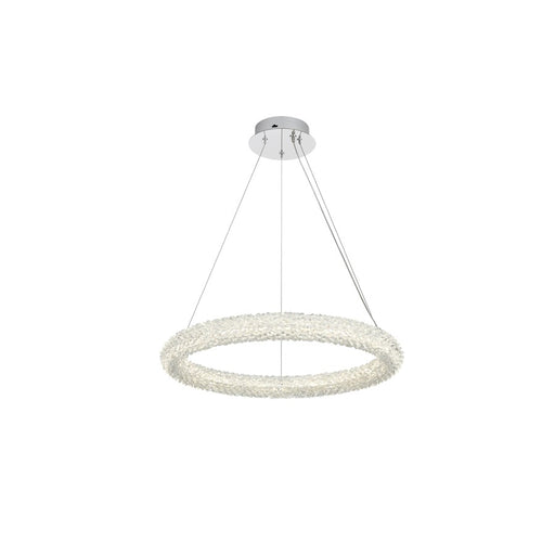 Elegant Lighting Bowen 1 Light 24"L Chandelier, Chrome/Clear
