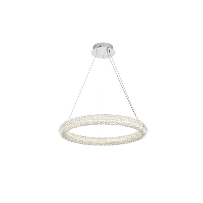 Elegant Lighting Bowen 1 Light 24"L Chandelier, Chrome/Clear
