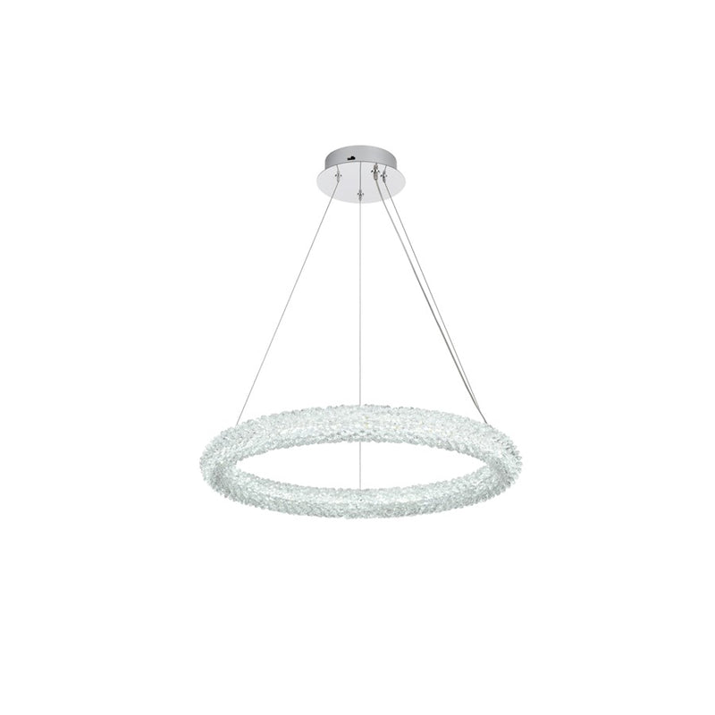 Elegant Lighting Bowen 1 Light 24"L Chandelier, Chrome/Clear