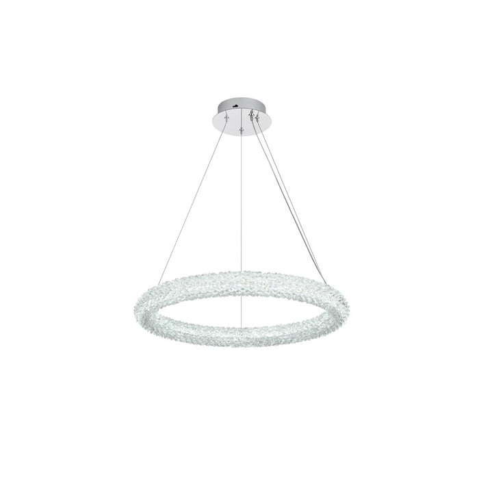 Elegant Lighting Bowen 1 Light 24"L Chandelier, Chrome/Clear