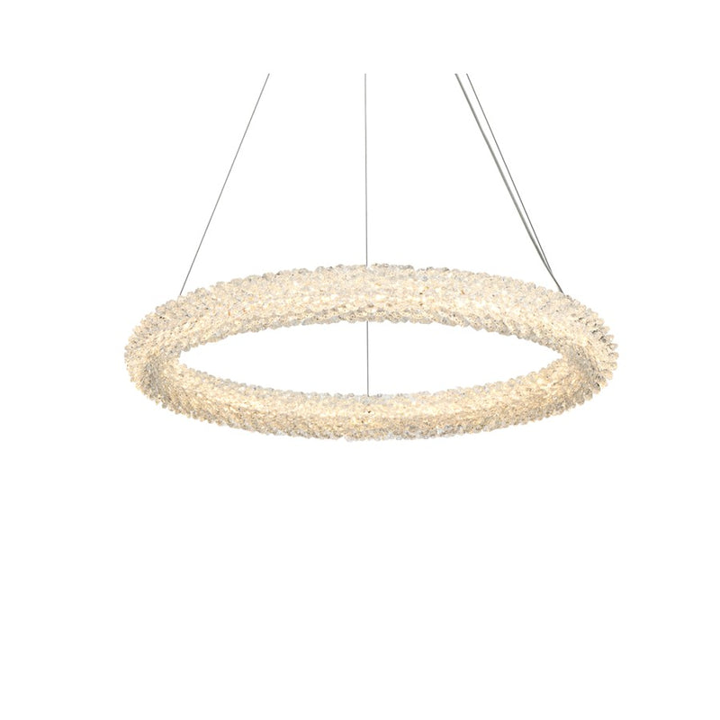 Elegant Lighting Bowen 1 Light 24"L Chandelier, Chrome/Clear