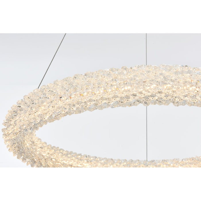 Elegant Lighting Bowen 1 Light 24"L Chandelier, Chrome/Clear