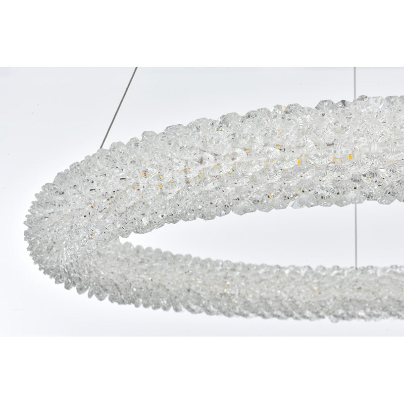 Elegant Lighting Bowen 1 Light 24"L Chandelier, Chrome/Clear