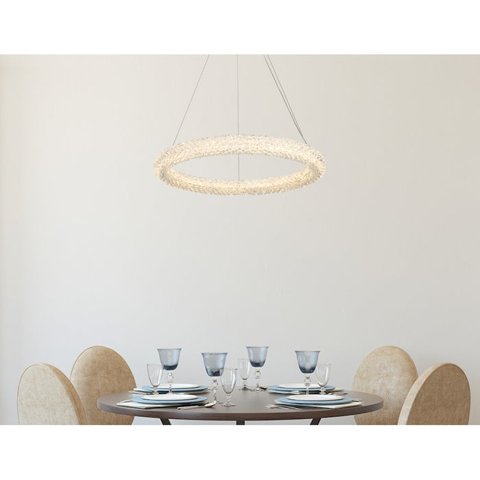 Elegant Lighting Bowen 1 Light 24"L Chandelier, Chrome/Clear