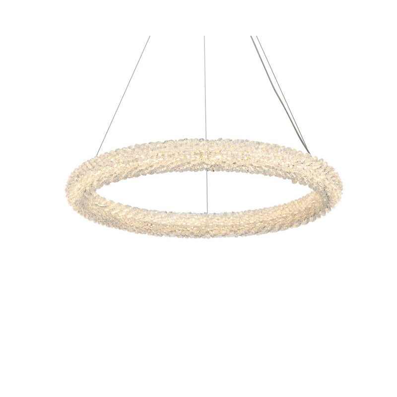 Elegant Lighting Bowen 1 Light 24"L Chandelier, Satin Gold/Clear