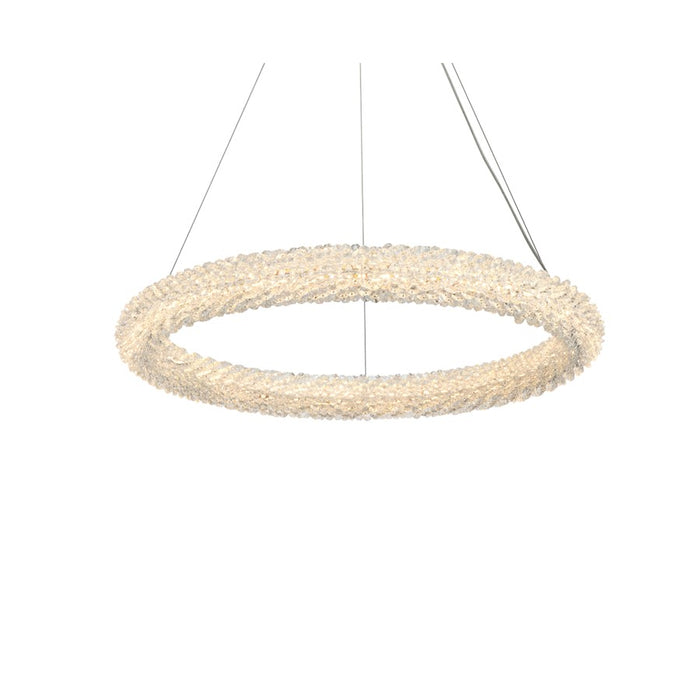 Elegant Lighting Bowen 1 Light 24"L Chandelier, Satin Gold/Clear