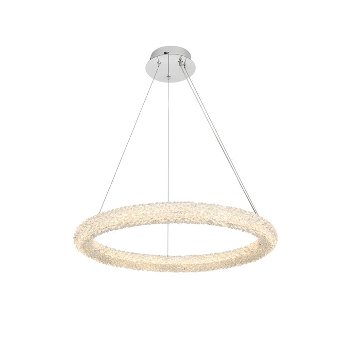 Elegant Lighting Bowen 1 Light 26"L Chandelier, Chrome/Clear