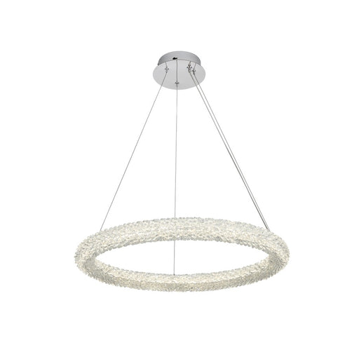 Elegant Lighting Bowen 1 Light 26"L Chandelier, Chrome/Clear