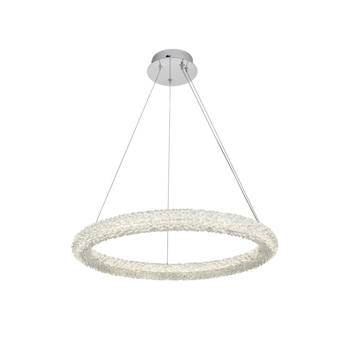 Elegant Lighting Bowen 1 Light 26"L Chandelier, Chrome/Clear
