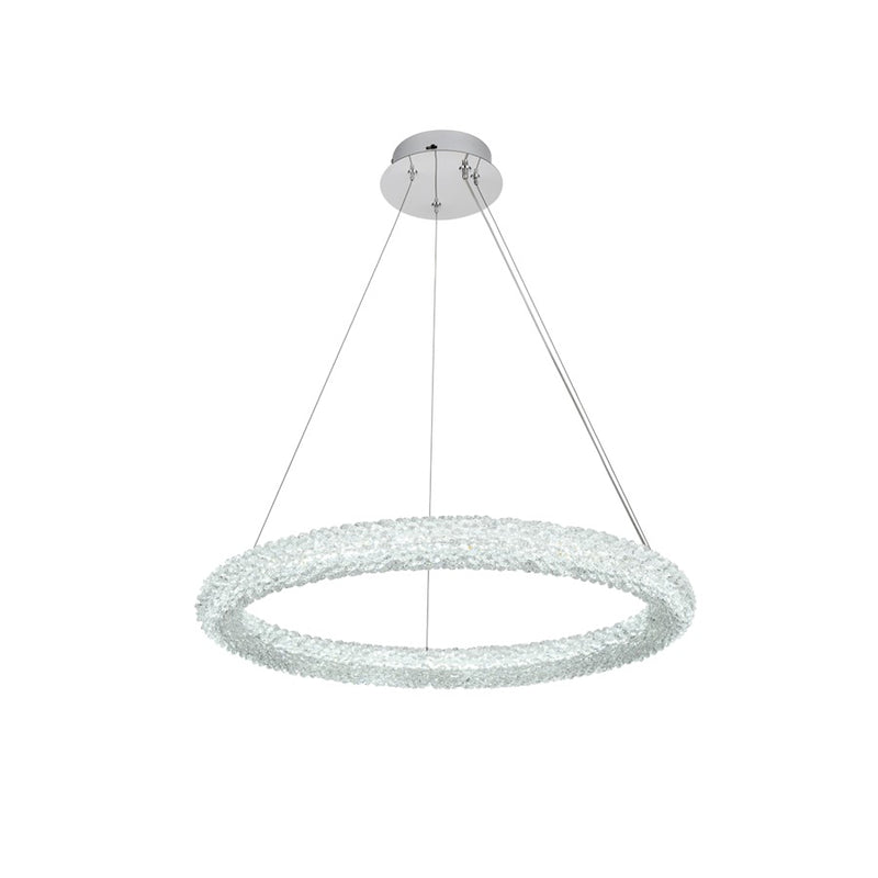 Elegant Lighting Bowen 1 Light 26"L Chandelier, Chrome/Clear