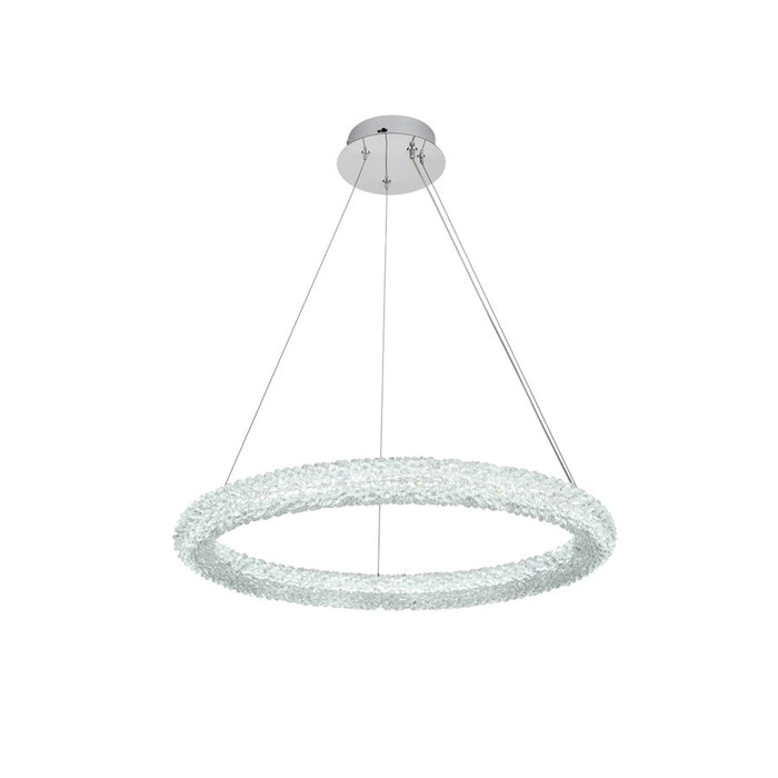Elegant Lighting Bowen 1 Light 26"L Chandelier, Chrome/Clear