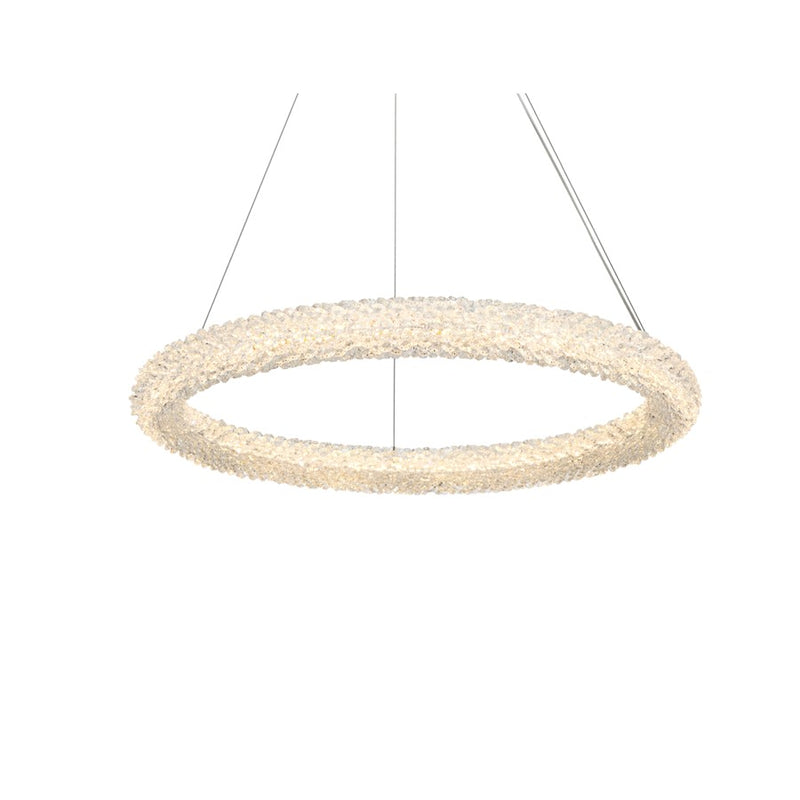 Elegant Lighting Bowen 1 Light 26"L Chandelier, Chrome/Clear