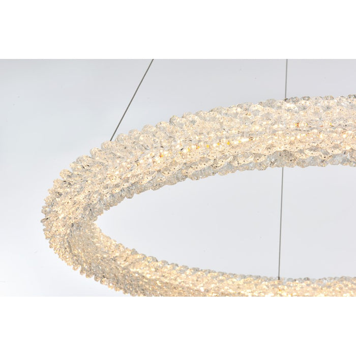 Elegant Lighting Bowen 1 Light 26"L Chandelier, Chrome/Clear