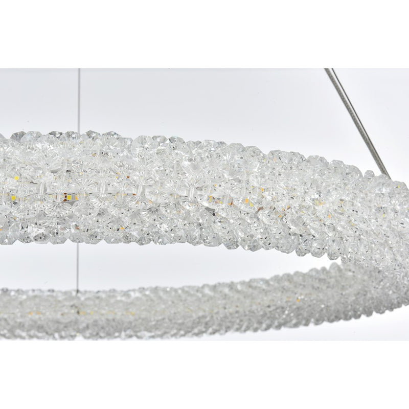 Elegant Lighting Bowen 1 Light 26"L Chandelier, Chrome/Clear