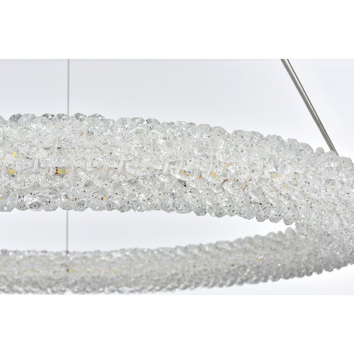 Elegant Lighting Bowen 1 Light 26"L Chandelier, Chrome/Clear