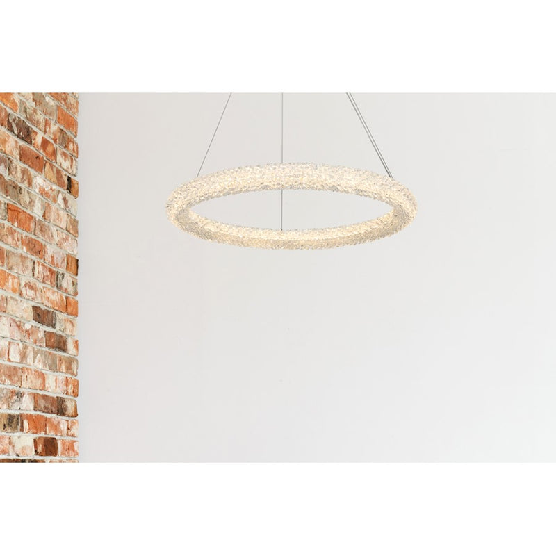 Elegant Lighting Bowen 1 Light 26"L Chandelier, Chrome/Clear