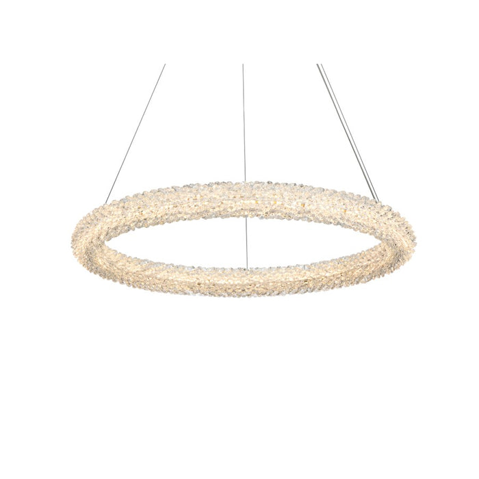 Elegant Lighting Bowen 1 Light 26"L Chandelier, Satin Gold/Clear