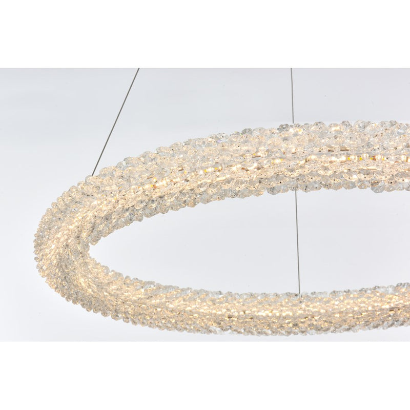 Elegant Lighting Bowen 1 Light 26"L Chandelier, Satin Gold/Clear